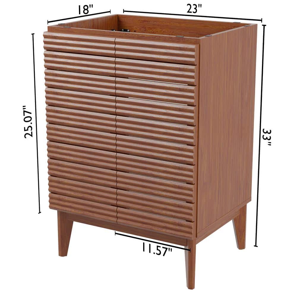 Calandre 24" Walnut Modern Farmhouse Bath Vanity Cabinet