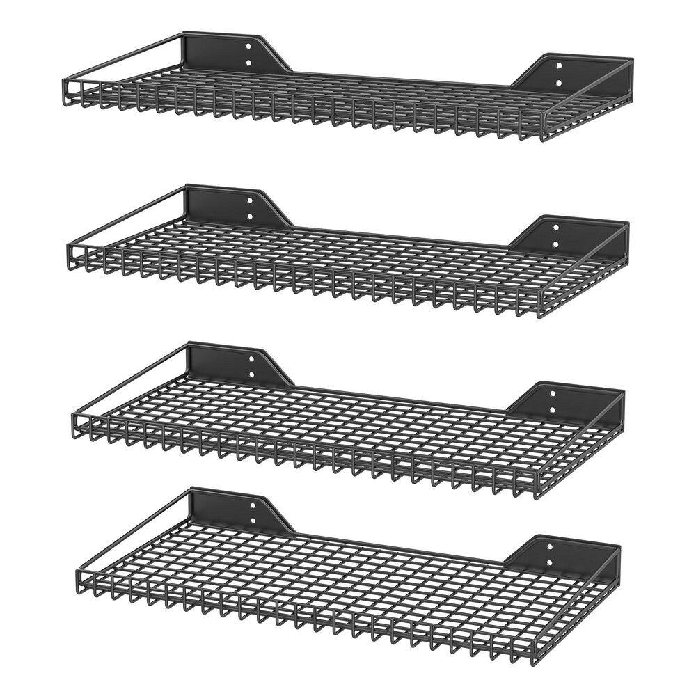 23.5 in. Black Metal Heavy-Duty Wall Rack with Safe Edge Design, Easy Install, 4 Pack for Garage Storage price history on PriceWatchPro