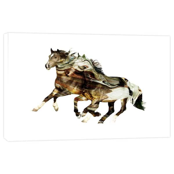 PTM Images 12 in. x 10 in. ''Painted Horses F'' Printed Canvas Wall Art