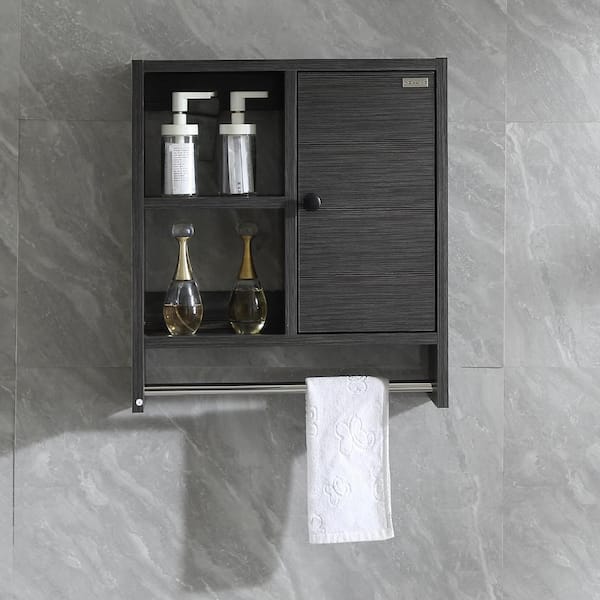 walsport 20 in. W x 6 in. D x 21.5 in. H Bath Vanity Cabinet without Top in Black with 1 Door and 2 Shelves