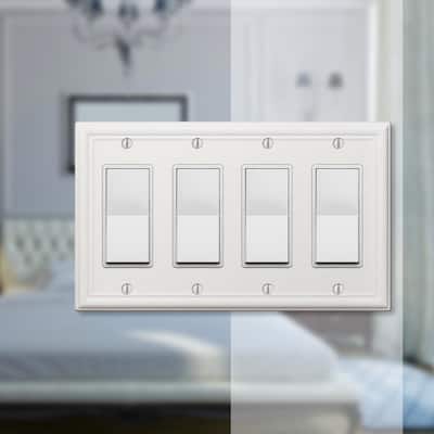 4 Gang Light Switch Plates Wall The Home Depot 4 Gang Light Switch Plates Wall, 4 Panel Light Switch Cover