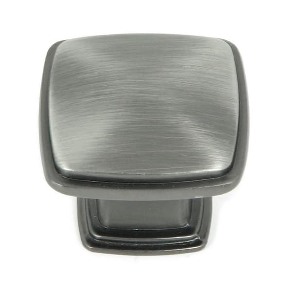 Stone Mill Hardware Providence 1-1/4 in. Weathered Nickel Square Cabinet Knob
