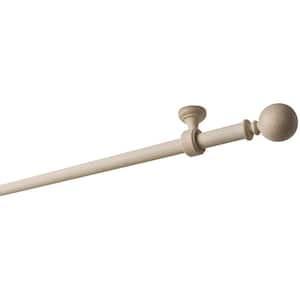 63 in. Intensions Single Curtain Rod Kit in Cloud with Bulb Finials and Ceiling Brackets