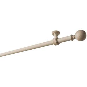 95 in. Intensions Single Curtain Rod Kit in Cloud with Bulb Finials and Ceiling Brackets