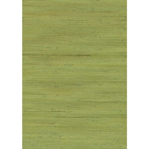 Jirou Green Grasscloth Green Wallpaper Sample
