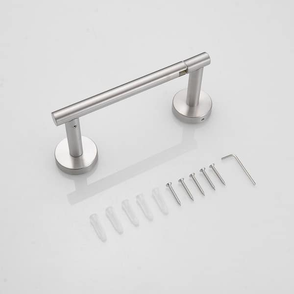 BWE Traditional Double Post Spring Wall Mounted Towel Bar Toilet Paper  Holder in Brushed Nickel PH004-N - The Home Depot