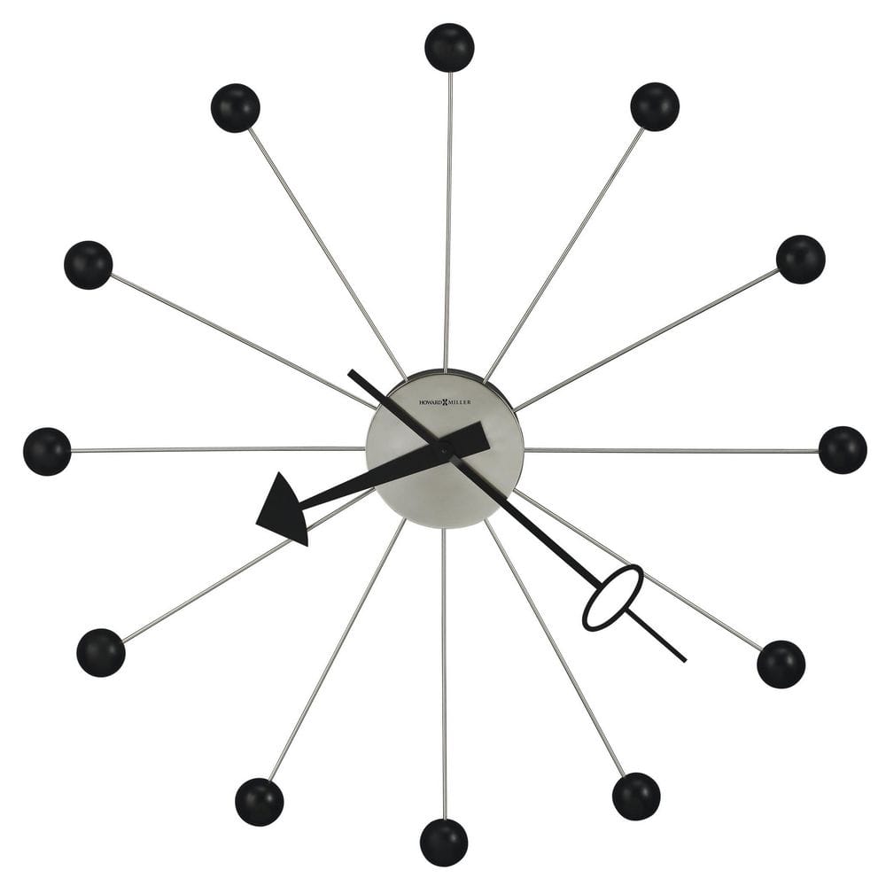 Oversized Black and Silver Analog Wall Clock