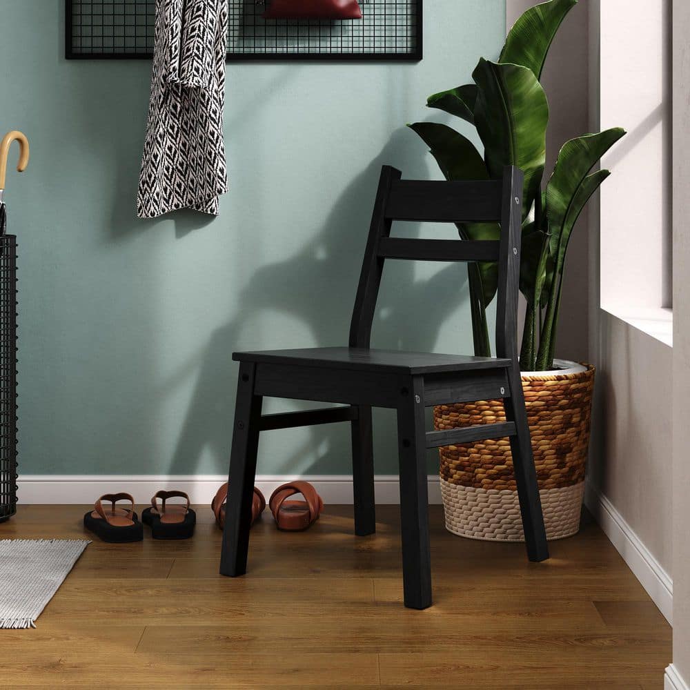 Jela Solid Wood Adult Chair 2pk - Black 47942 - The Home Depot