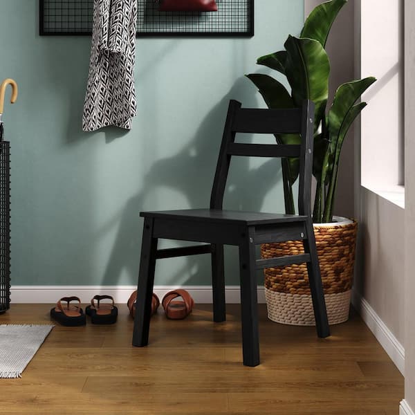 Solid Wood Adult Chair 2pk - Black