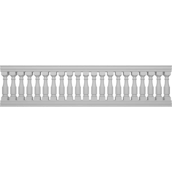 Ekena Millwork Fiberthane Hamilton Balustrade 144 in. L x 38 in. H Fiberglass Railing Kit