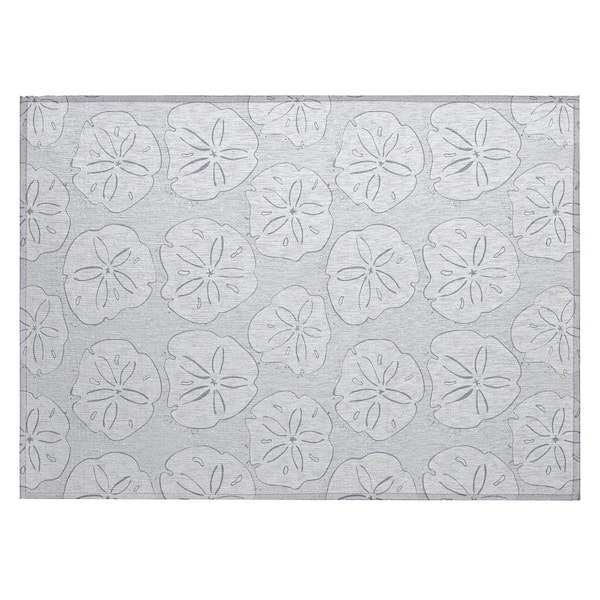 Addison Rugs Surfside Gray 1 ft. 8 in. x 2 ft. 6 in. Geometric Indoor/Outdoor Area Rug