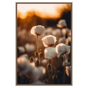 "White Poppy Field No 2" by Treechild 1-Piece Floater Frame Giclee Nature Canvas Art Print 33 in. x 23 in.