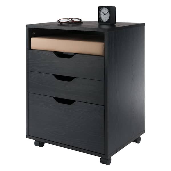 Winsome Wood Halifax Black 26.3 In Mobile Office Storage Cabinet