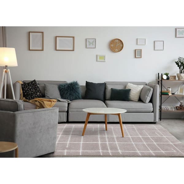 Tortuga Collections 5 ft. x 8 ft. Grey Stripes, Tonal/Solid Indoor Area Rug