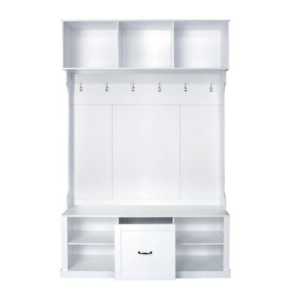 anpport Modern 85 in. H x 57 in. W Shoe Storage Bench, 3-in-1 Hall