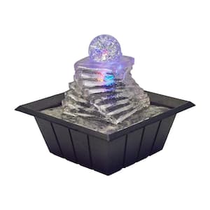 8 in. Spiral Ice Table Fountain with Multi-Lights