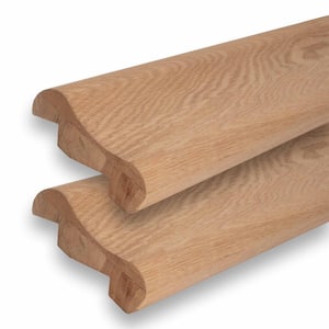 72 in. W x 1-3/8 in. H x 4-3/8 in. D Unfinished Red Oak Chicago Bar Rail Moulding (2-Pack)