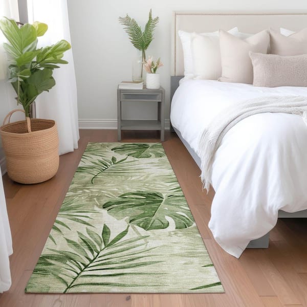 Chantille Machine Washable Indoor/Outdoor Abstract ACN1886 Aloe 2 ft. 3 in. x 7 ft. 6 in. Runner Rug