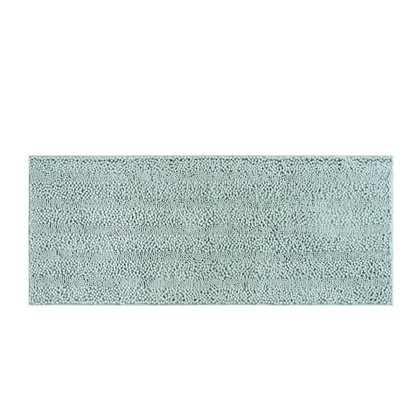 Astor with TPR Backing 24 in. x 60 in. Seafoam Green Solid Color Polyester Rectangle Bath Mat