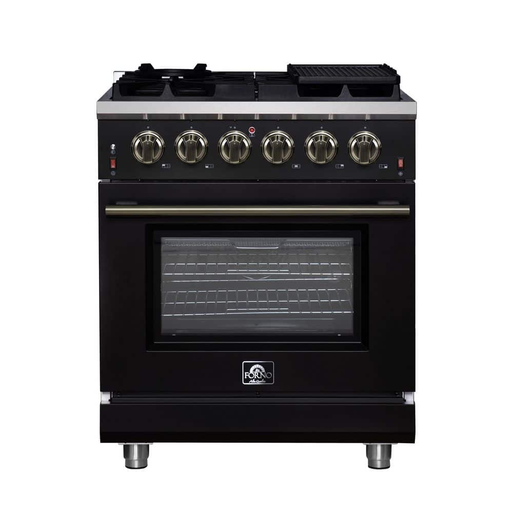 Massimo 30 in. Black Freestanding Gas Range, 5 Burners, True Convection Oven price history on PriceWatchPro