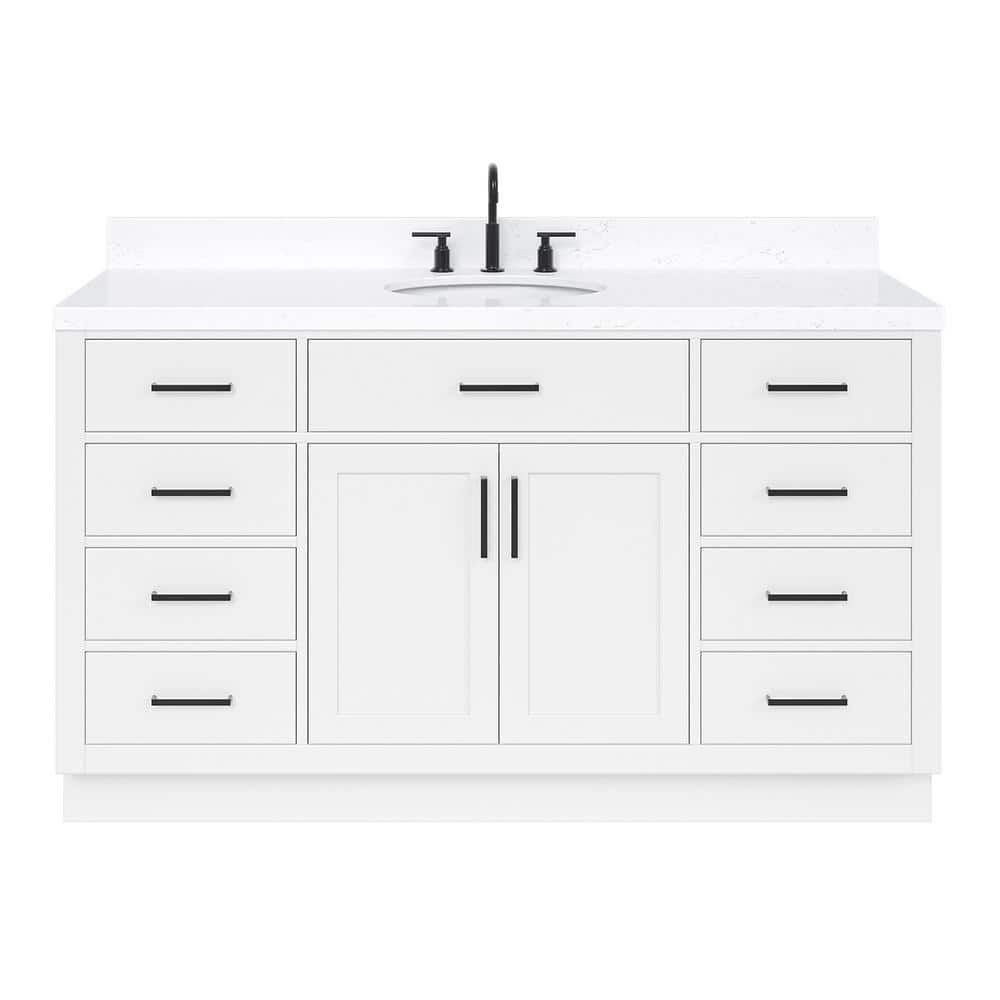 Hepburn 60" White Freestanding Single Basin Vanity Set