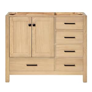 Cambridge 42 in. W x 21.5 in. D x 34.5 in. H Single Freestanding Bath Vanity Cabinet without Top in Oak without Top