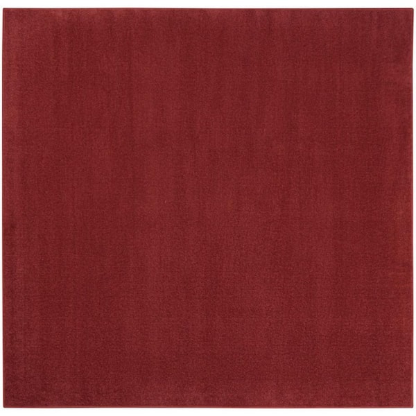 Brick Red 7 ft. x 7 ft. Woven Polypropylene Indoor/Outdoor Area Rug