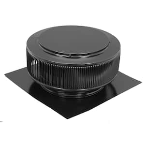 Aura Vent 113 NFA 12 in. Black Finish Aluminum Roof Turbine Alternative Static Roof Vent with Louver Design