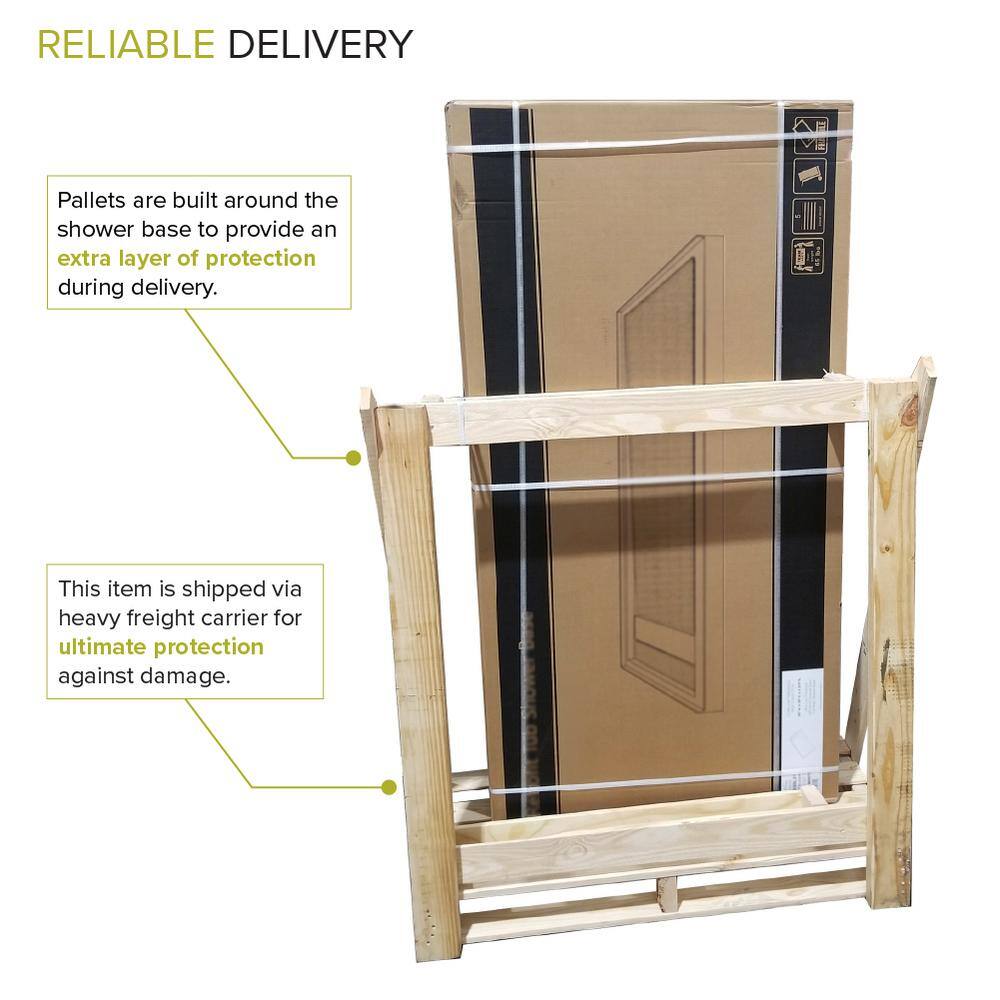 Cameo 60'' x 32'' Beige Transtone Shower Base with Center Drain