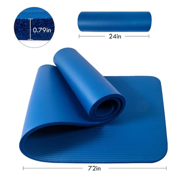 Ben Din Clothing TPE Yoga Mat 8mm Thickness - 72x24 (Fog Blue)