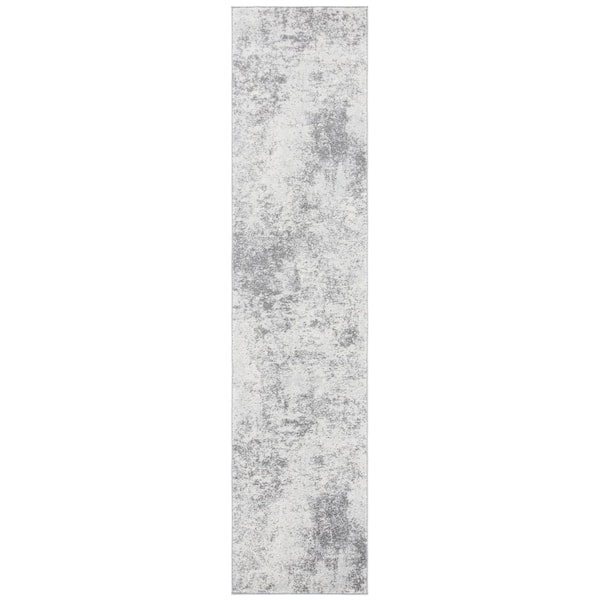 SAFAVIEH Tulum Ivory/Gray 2 ft. x 11 ft. Rustic Distressed Runner Rug