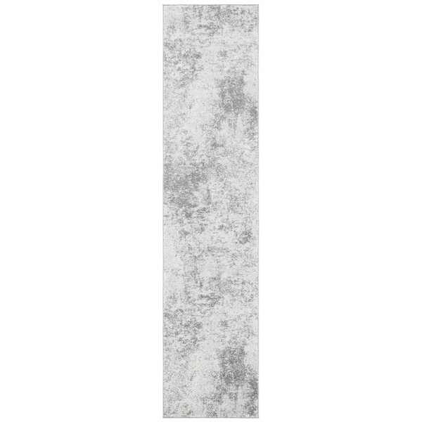 SAFAVIEH Tulum Ivory/Gray 2 ft. x 7 ft. Rustic Distressed Runner Rug