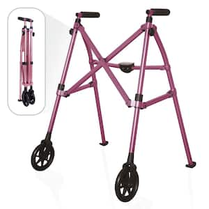 Wonder Walker, 2-Wheel Lightweight Folding Walker in Regal Rose