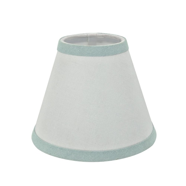 Aspen Creative Corporation 6 In X 5 In White And Light Blue Trim Hardback Empire Lamp Shade 6 Pack 32044 6 The Home Depot