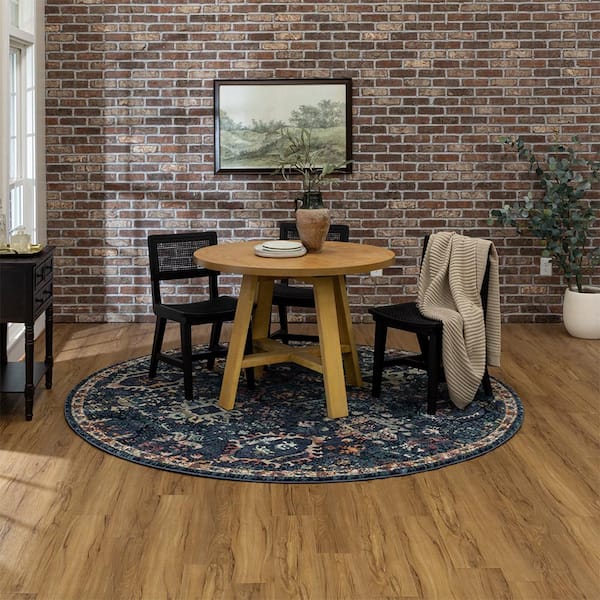 Medallion Blue 7 ft. 10 in. Round Indoor Area Rug