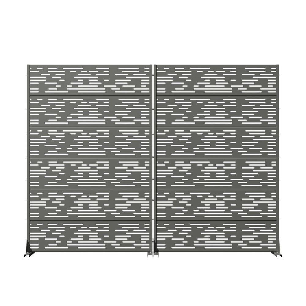 Godfrey 16 in. L x 47 in. W x 72 in. H Galvanized Steel Outdoor Privacy Screen Garden Screen Panels in Gray (Set of 2) price history on PriceWatchPro