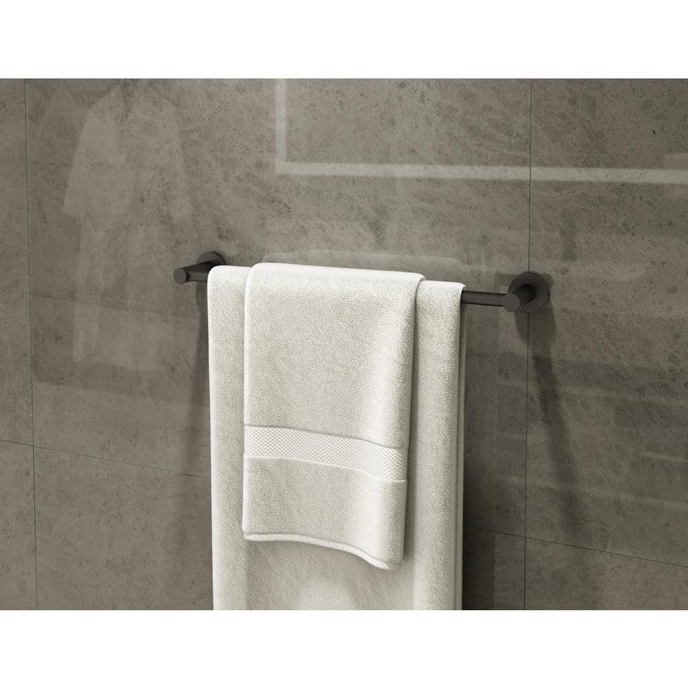 Matte Black 18" Wall Mounted Metal Towel Bar