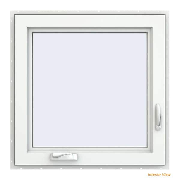 30 in. x 30 in. V-4500 Series Black FiniShield Vinyl Right-Handed Casement Window with Fiberglass Mesh Screen