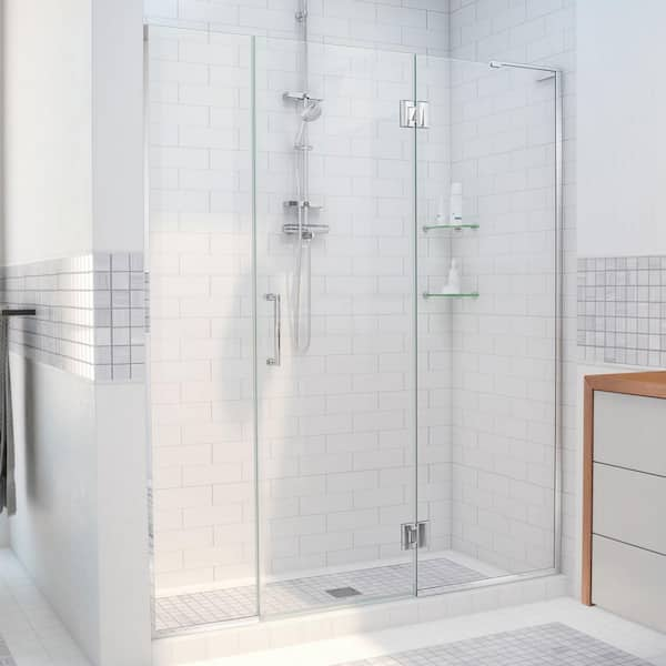 DreamLine Unidoor-X 64.5 to 65 in. x 72 in. Frameless Hinged Shower Door in Chrome