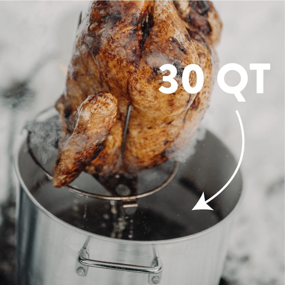 Black Aluminum 30 qt Propane Turkey Fryer Kit