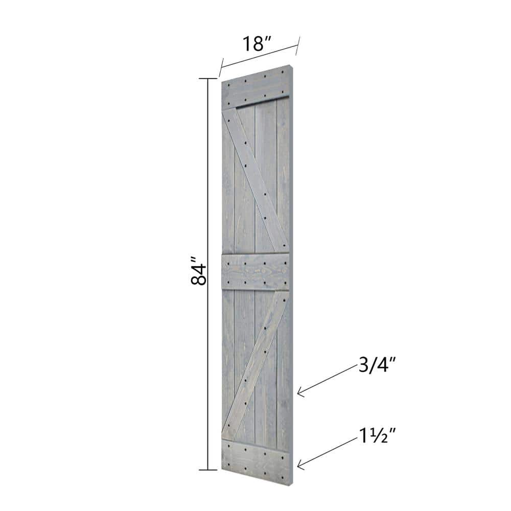 French Gray Solid Spruce Bi-Fold Barn Door with Hardware Kit