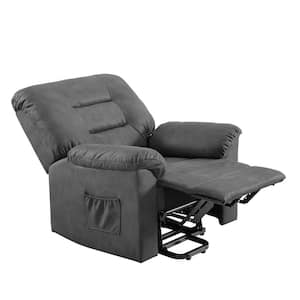 Gray Microfiber Standard (No Motion) Recliner with Power Lift