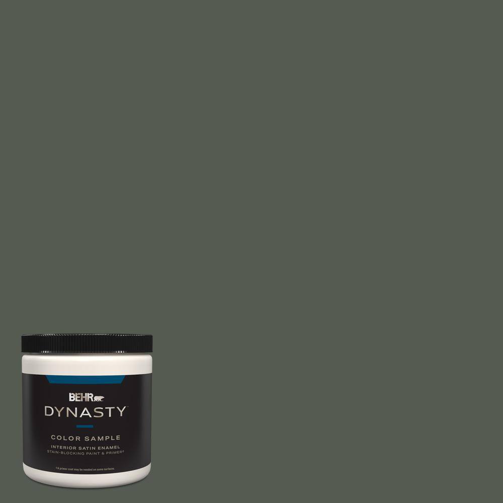 BEHR DYNASTY 8 oz. #N410-7 North Woods Satin Enamel Stain-Blocking ...