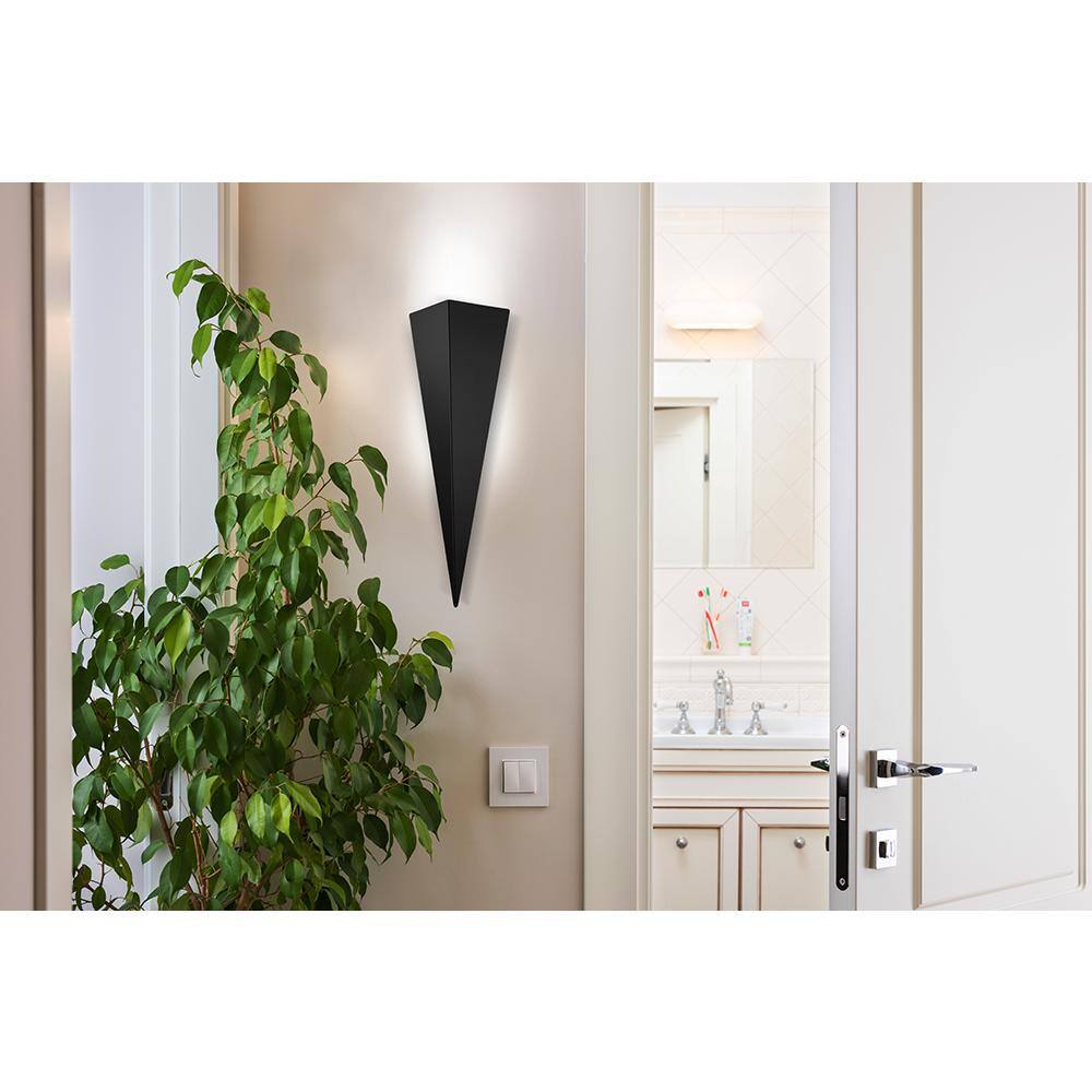 Trigo Matte Black Dimmable Direct Wired Wall Sconce