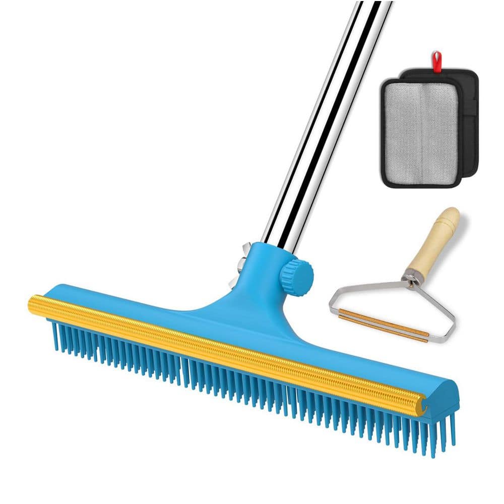 60'' Adjustable Long Handle Carpet Rake for Pet Hair Removal, Reusable Broom, Pet Hair Remover Tool Set of 3 price history on PriceWatchPro
