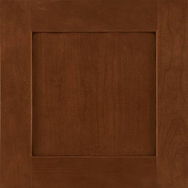 American Woodmark 14-9/16x14-1/2 in. Cabinet Door Sample in Reading Cherry Chocolate Glaze