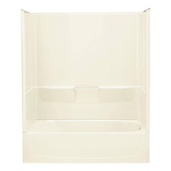 STERLING Performa 29 in. x 60 in. x 75.5 in. Bath and Shower Kit Right-Hand Drain in Biscuit