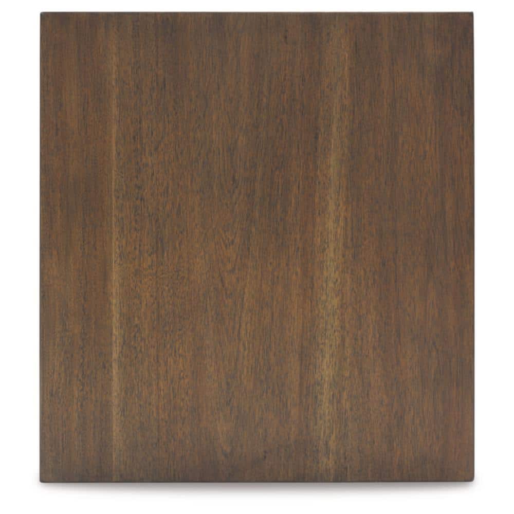 Rustic Brown Wood End Table with Storage Cabinet