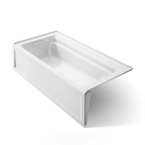 Archer 72 in. x 36 in. Soaking Bathtub with Left-Hand Drain in White