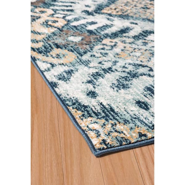 Bridges Verazanno Navy 9 ft. 10 in. x 13 ft. 2 in. Geometric Olefin Area Rug